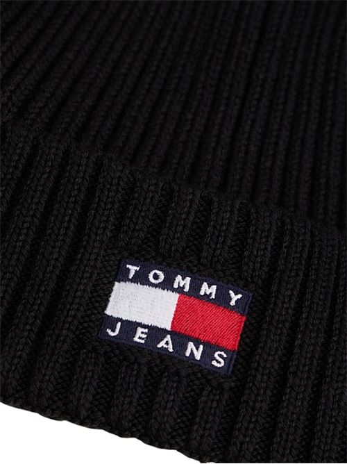 Cappello in maglia di cotone nero Tommy Jeans | AM0AM13669BDS